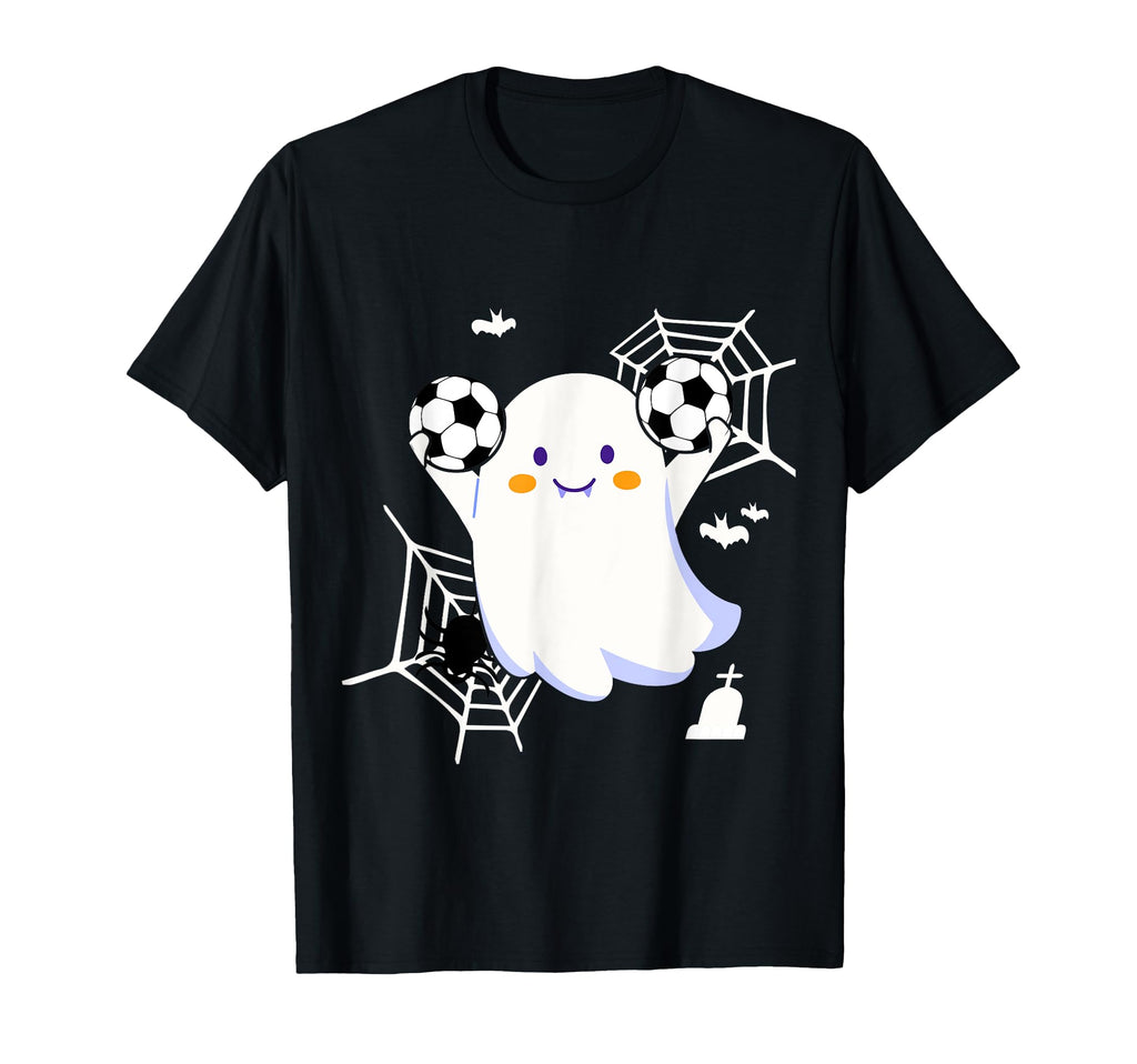 Halloween Ghost Playing Soccer Matching T-Shirt - Graphic Print Unisex - T-Shirt, Sweatshirt, Hoodie