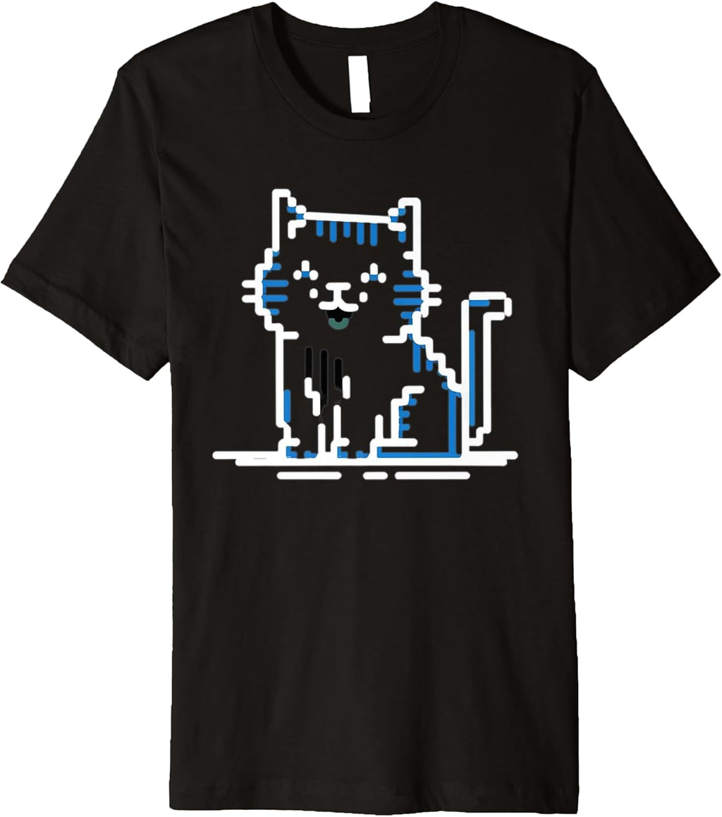 Pixel Art Cat, Retro Game Inspired motif Design - Adult & Kids T-Shirts, Sweatshirts & Hoodies apparel design preview 1