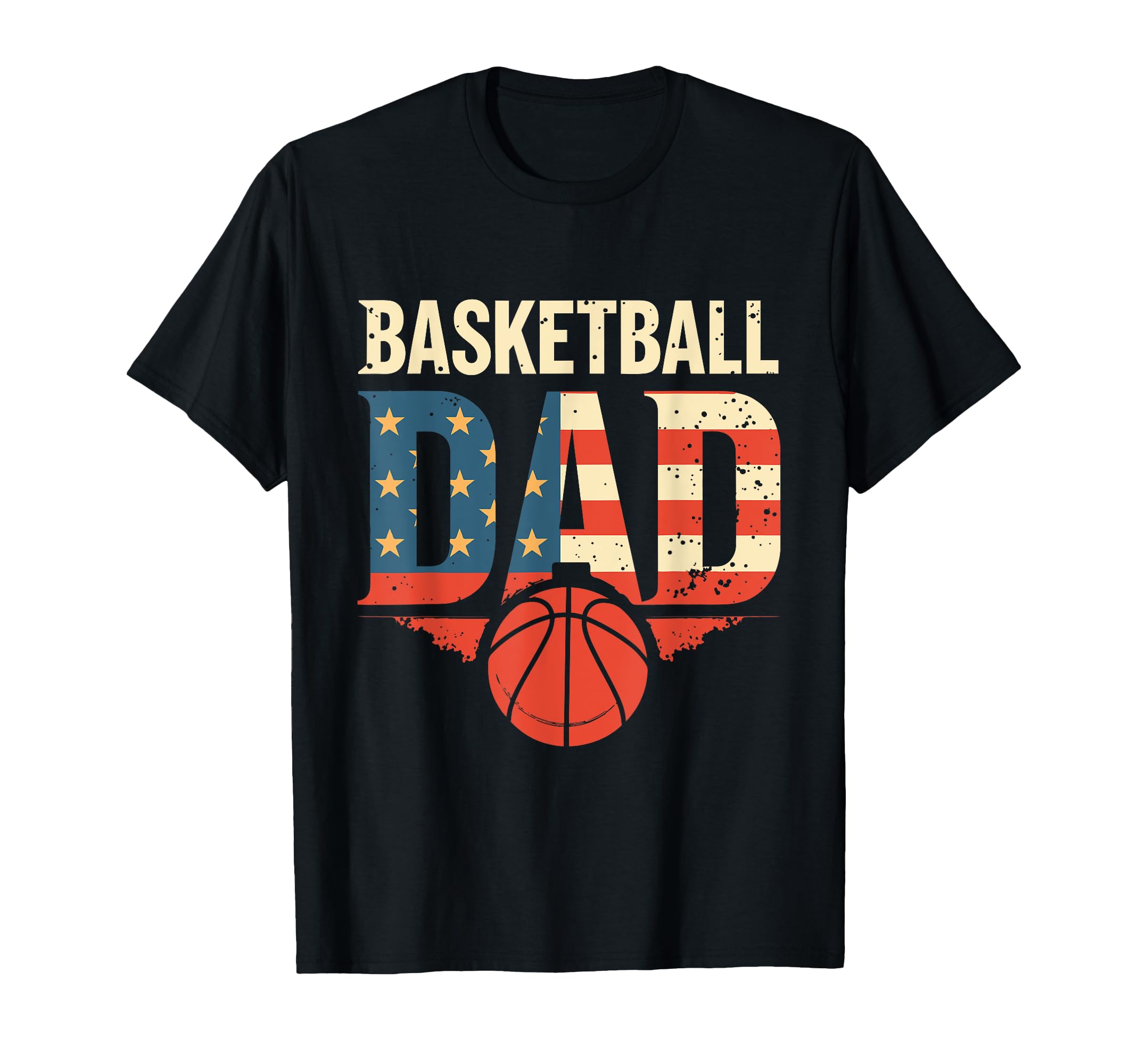 Basketball Dad American Flag T-Shirt - Casual Everyday Wear Unisex - T-Shirt, Sweatshirt, Hoodie