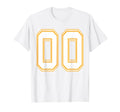 Number 00 Red Yellow White Football T-Shirt - Novelty Apparel Men Women - T-Shirt, Sweatshirt, Hoodie