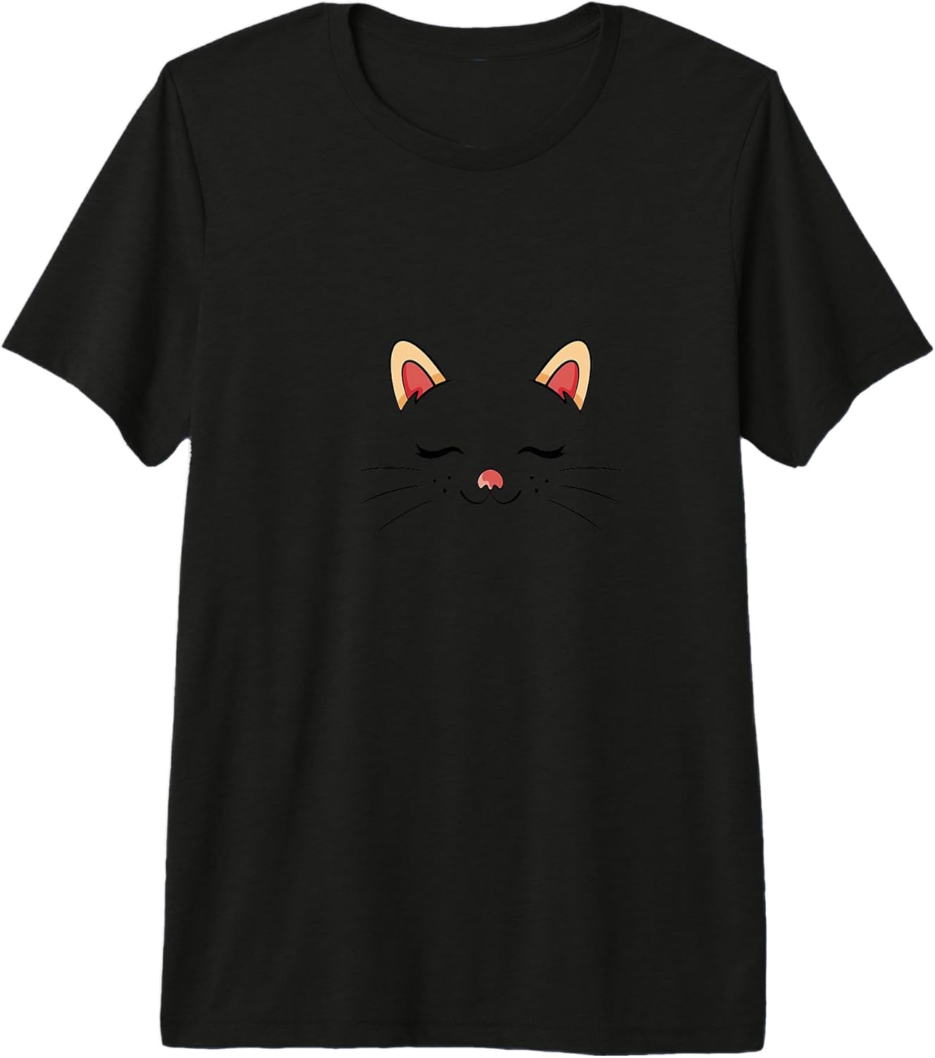 Minimalist sleepy cat ears nose charming playful - Adult & Kids T-Shirts, Sweatshirts & Hoodies apparel design preview 1