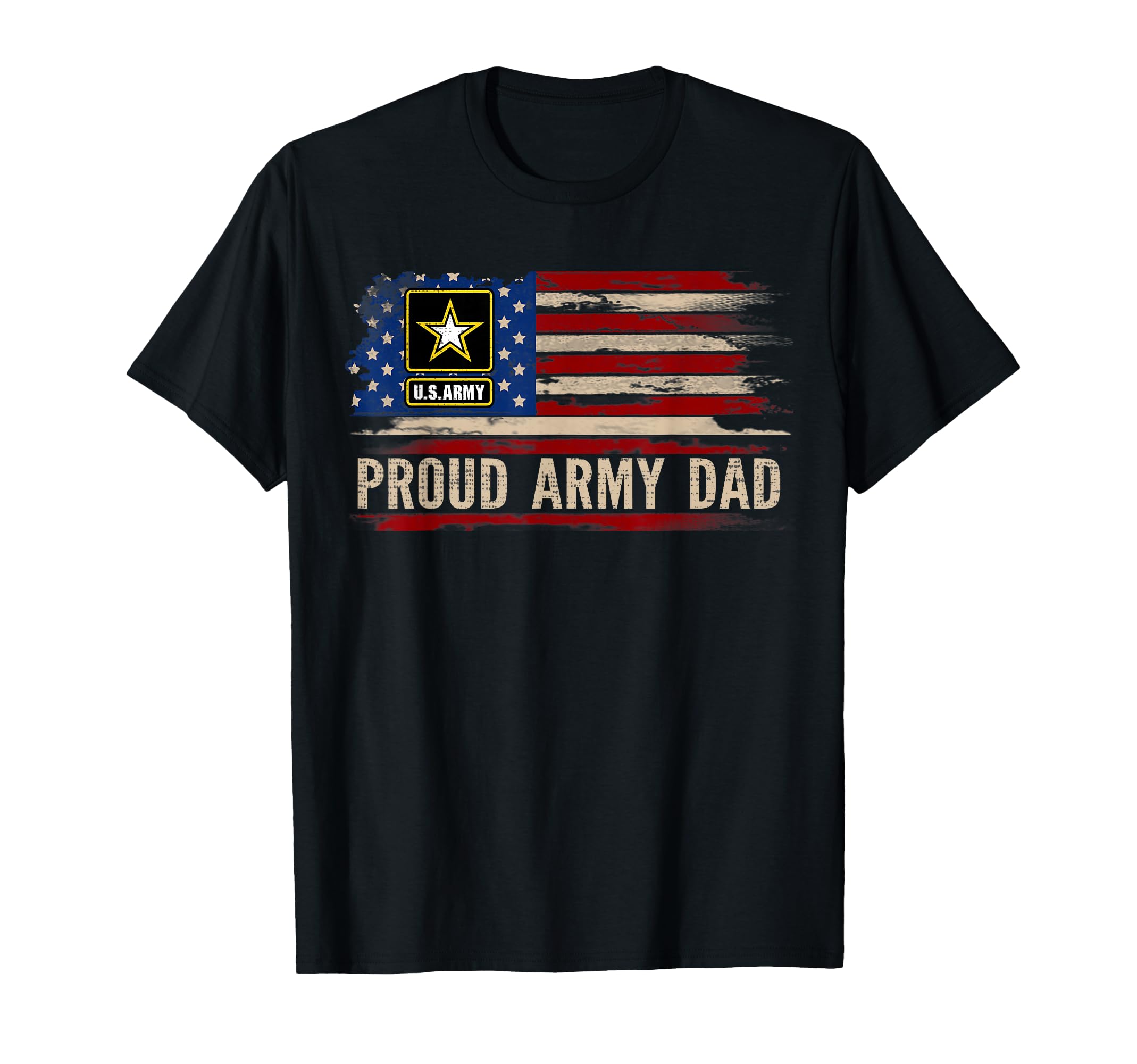 Proud Army Dad American Flag Veteran T-Shirt - Casual Everyday Wear Unisex - T-Shirt, Sweatshirt, Hoodie