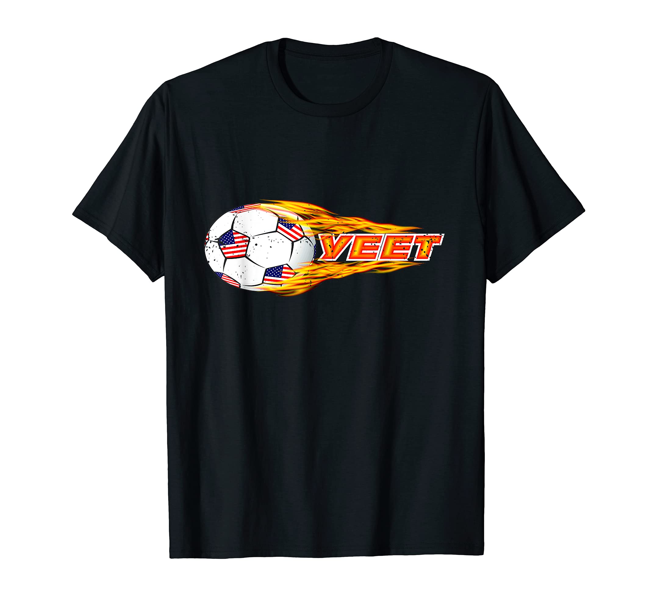 Yeet Usa Flag Soccer Fireball And T-Shirt - Novelty Apparel Men Women - T-Shirt, Sweatshirt, Hoodie