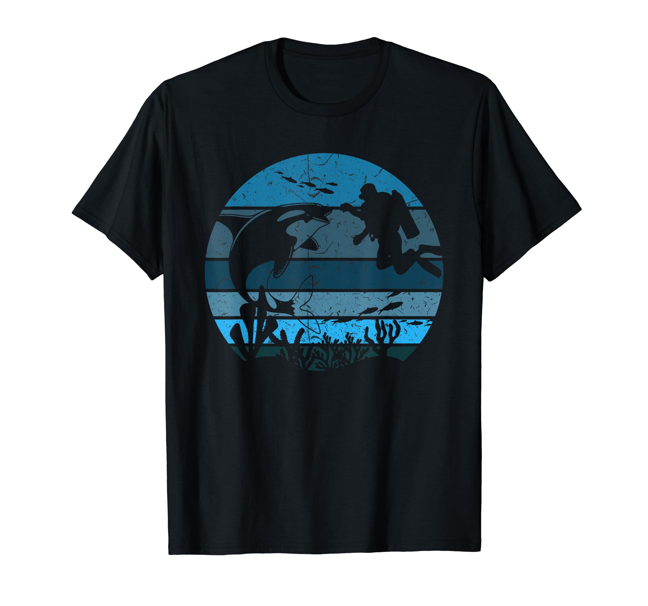 Scuba Diver Diving Shirts Shark Diver T-Shirt - Graphic Print Men Women - T-Shirt, Sweatshirt, Hoodie