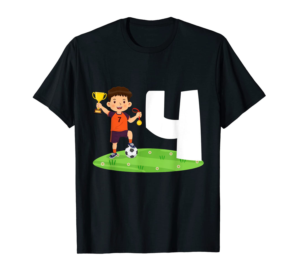 4Th Birthday Soccer 4 Years Old T-Shirt - Minimalist Print Men Women - T-Shirt, Sweatshirt, Hoodie