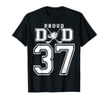 Number 37 Custom Proud Hockey Dad T-Shirt - Casual Everyday Wear Men Women - T-Shirt, Sweatshirt, Hoodie