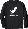 T-Rex Dinosaur Pixel Art No Internet Connection - Adult & Kids T-Shirts, Sweatshirts & Hoodies apparel design preview 1