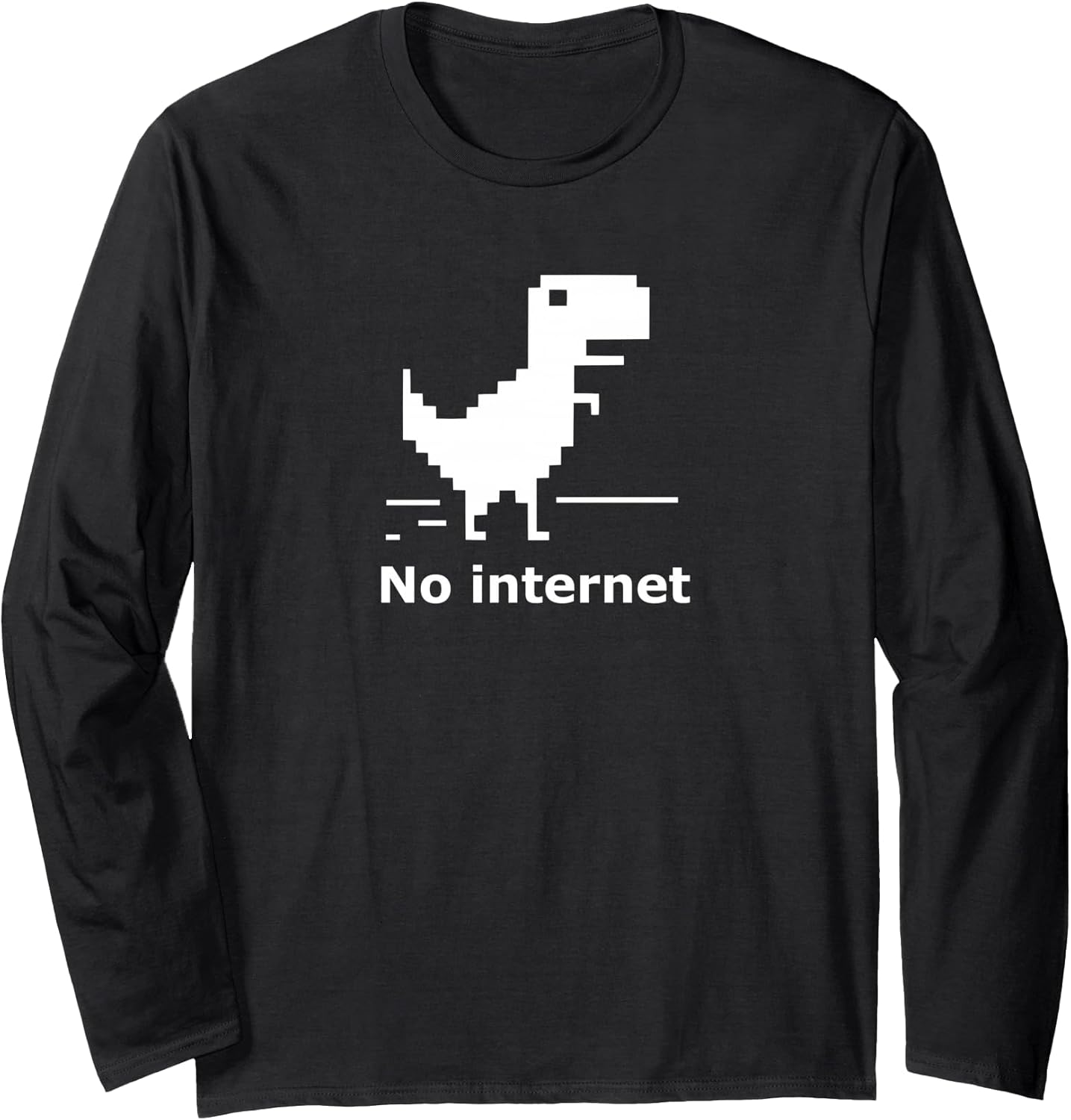 T-Rex Dinosaur Pixel Art No Internet Connection - Adult & Kids T-Shirts, Sweatshirts & Hoodies apparel design preview 1