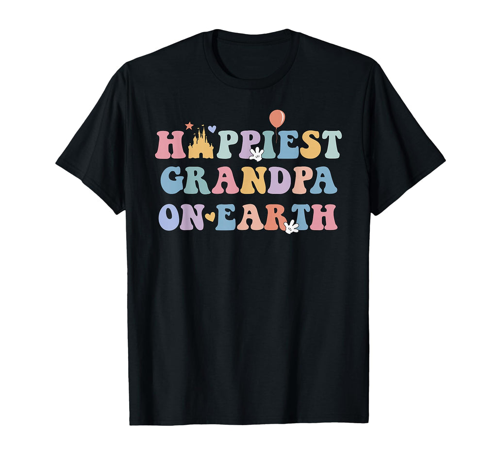 Happiest Grandpa Earth Fathers Day T-Shirt - Novelty Apparel Unisex - T-Shirt, Sweatshirt, Hoodie