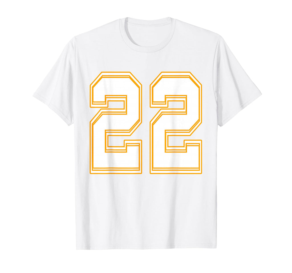Number 22 Red Yellow White Football T-Shirt - Graphic Print for Adults - T-Shirt, Sweatshirt, Hoodie