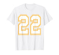 Number 22 Red Yellow White Football T-Shirt - Graphic Print for Adults - T-Shirt, Sweatshirt, Hoodie