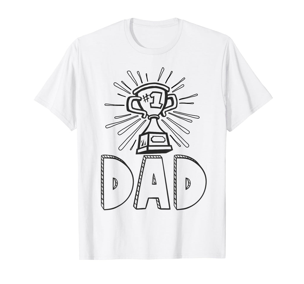 Mens 1 Dad Coloring Diy Fathers Day Gift T-Shirt - Unique Graphic Unisex - T-Shirt, Sweatshirt, Hoodie