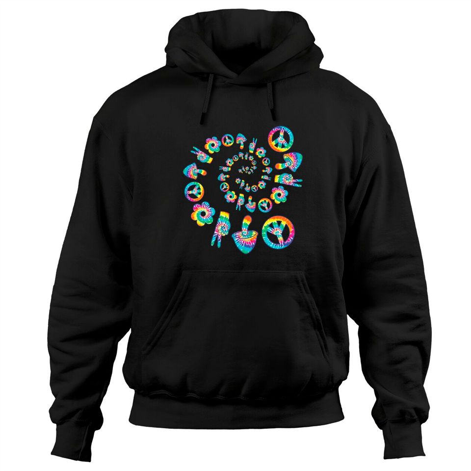 Trippy Color Hippie Mushroom Peace Sign Flower Spiral - Adult & Kids T-Shirts, Sweatshirts & Hoodies apparel design preview 1