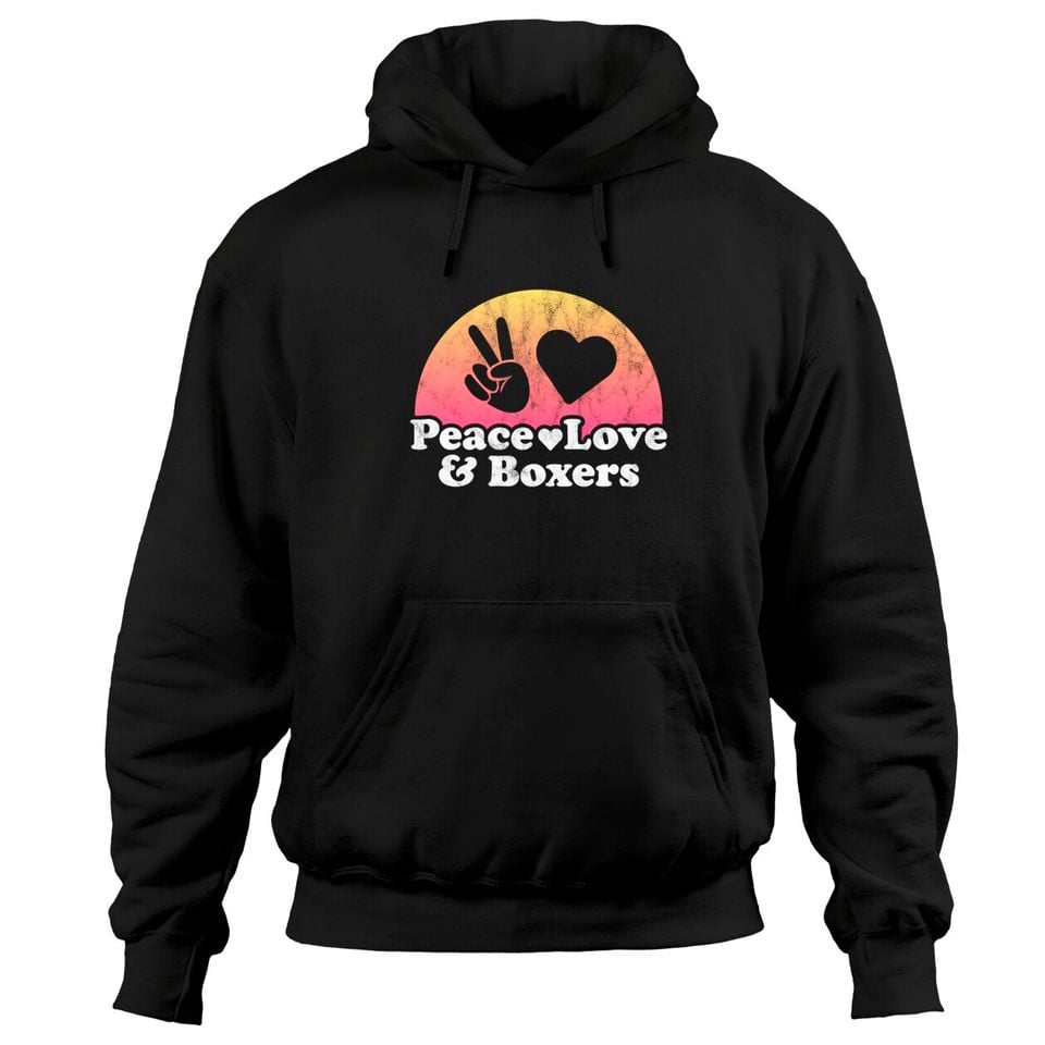 Peace Love and Boxers Dog - Adult & Kids T-Shirts, Sweatshirts & Hoodies apparel design preview 1