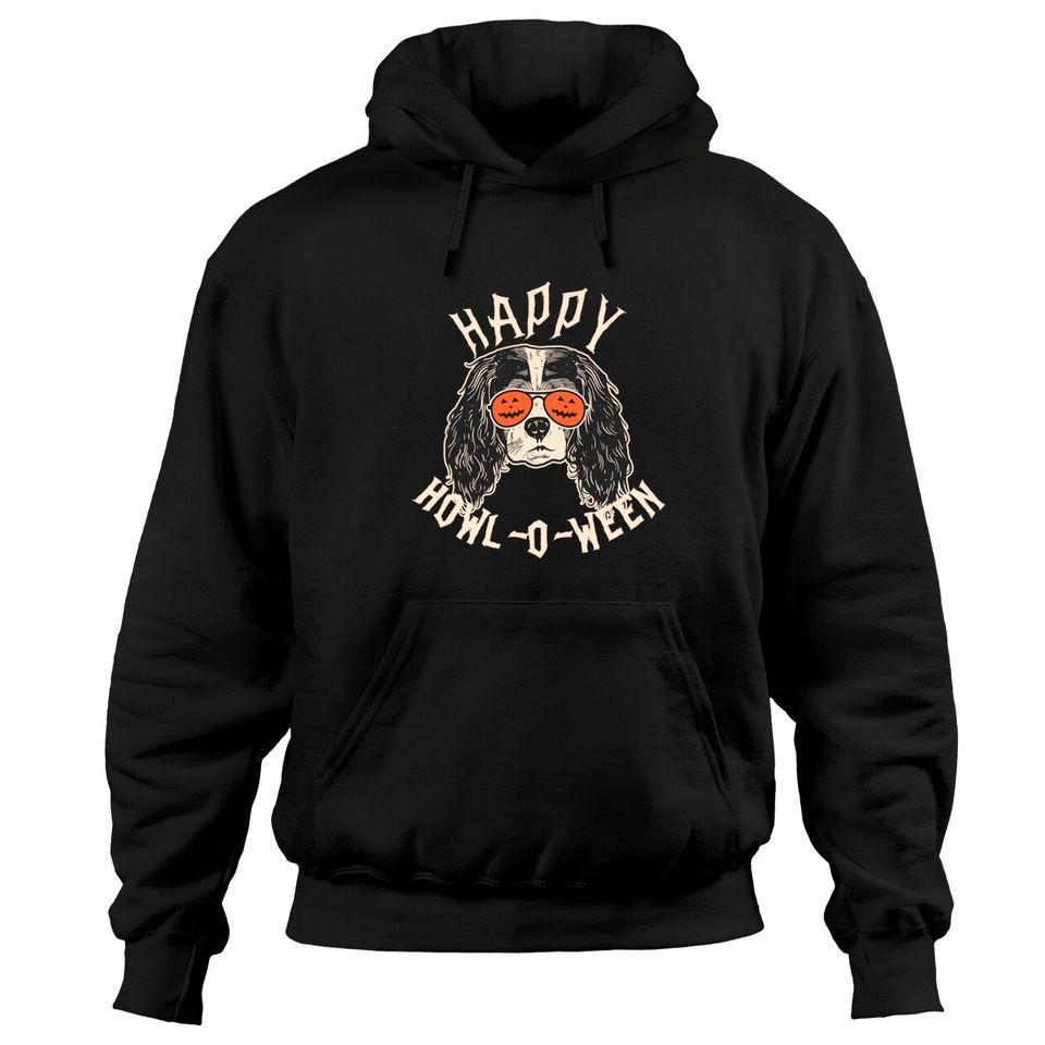 Cavalier King Charles Spaniel Pumpkin Happy - Adult & Kids T-Shirts, Sweatshirts & Hoodies apparel design preview 1