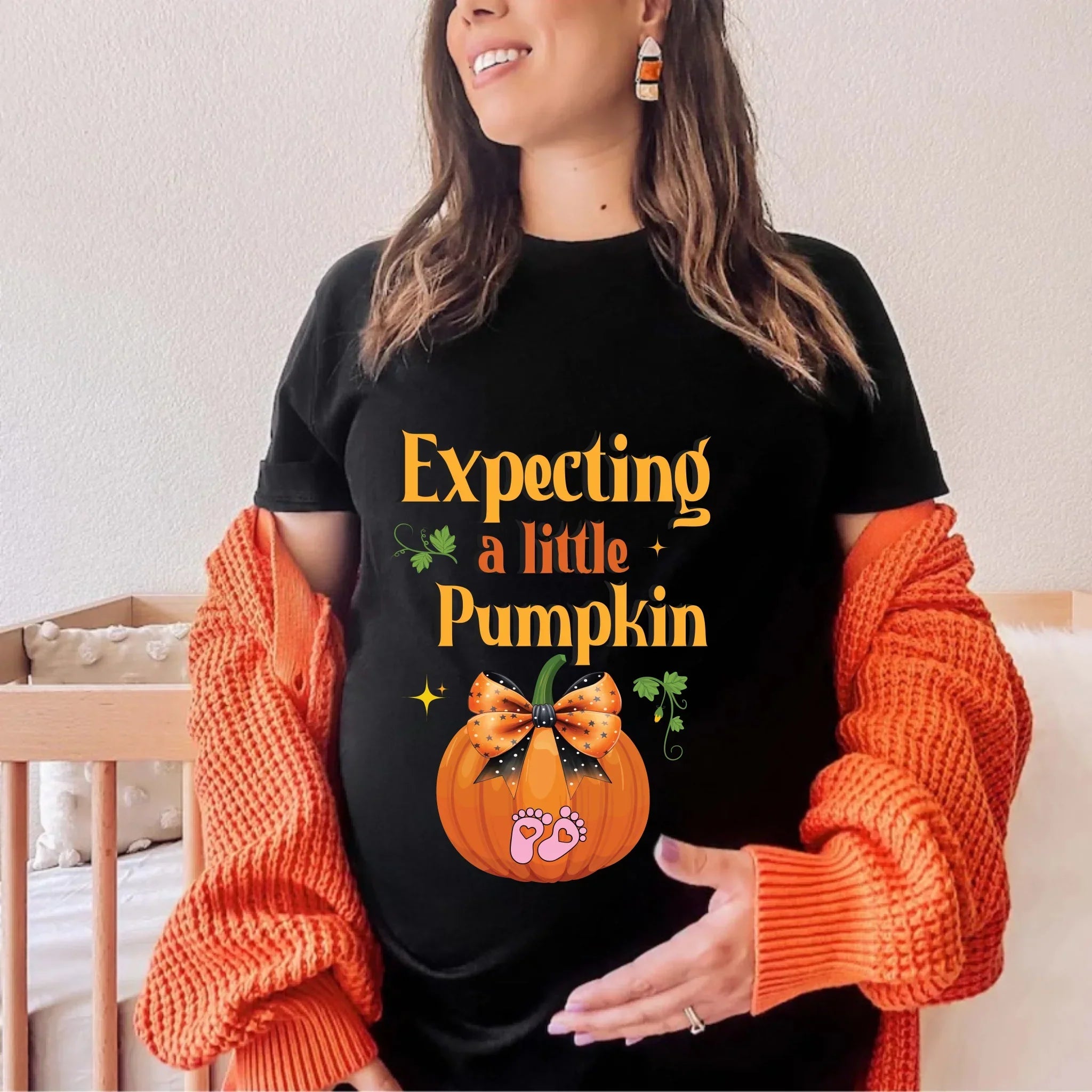 Personalized Maternity Halloween Expecting Little - Adult & Kids T-Shirts, Sweatshirts & Hoodies apparel design preview 1