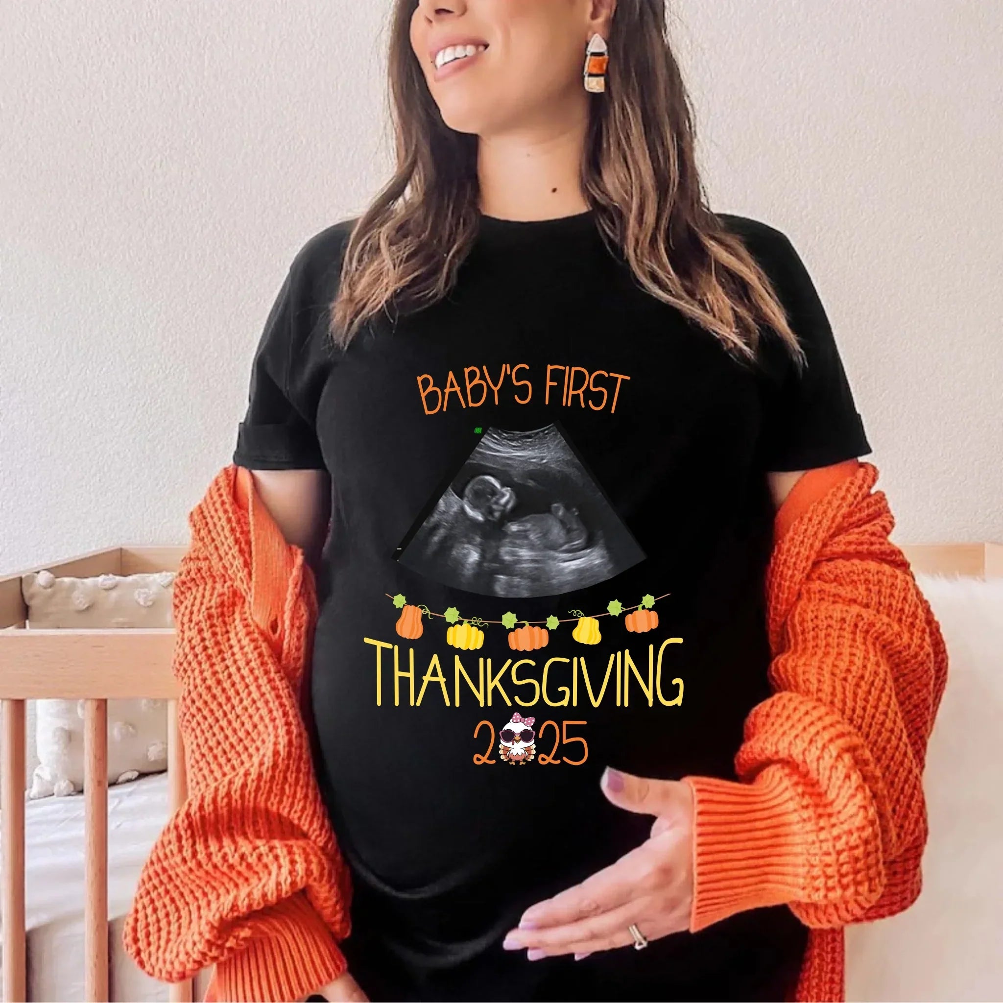 Personalized Baby'S First Thanksgiving 2025 Maternity - Adult & Kids T-Shirts, Sweatshirts & Hoodies apparel design preview 1
