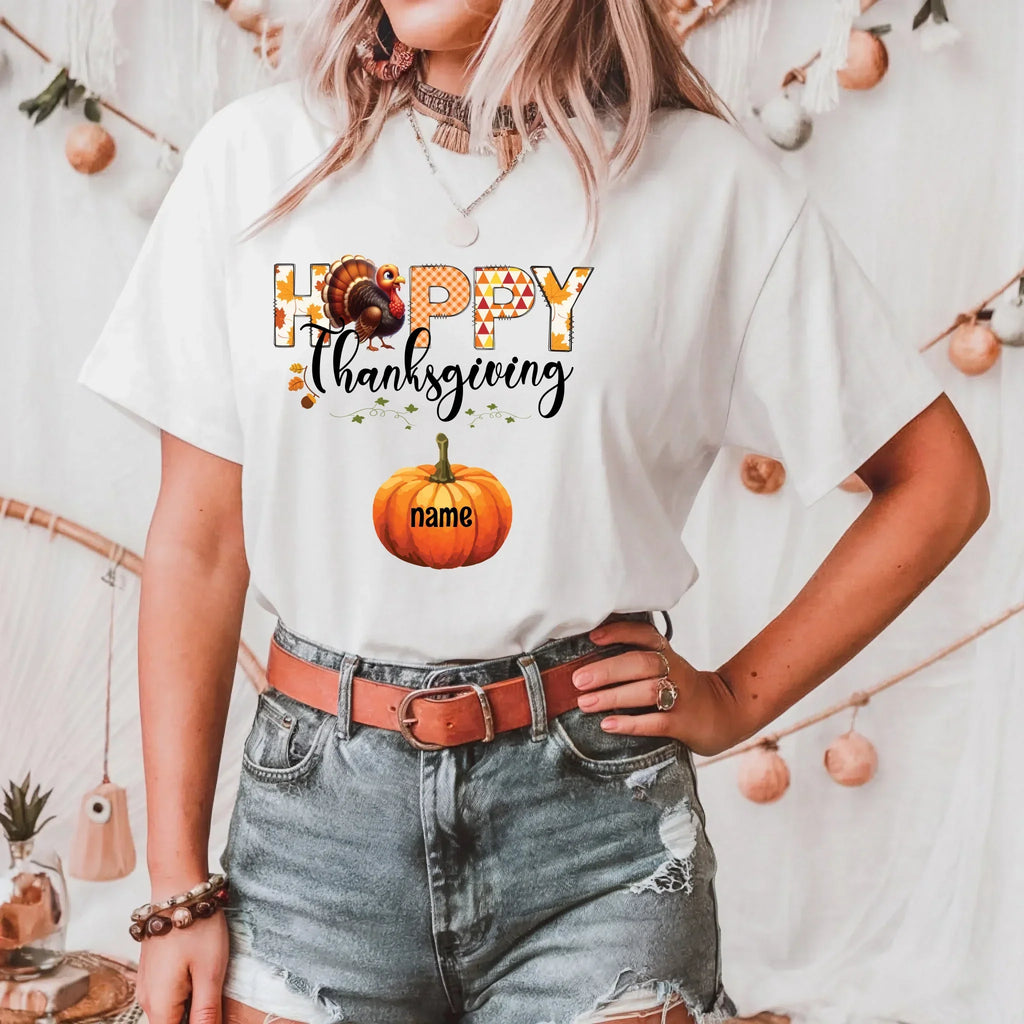 Personalized Happy Thanksgiving Custom Family Names - Adult & Kids T-Shirts, Sweatshirts & Hoodies apparel design preview 1
