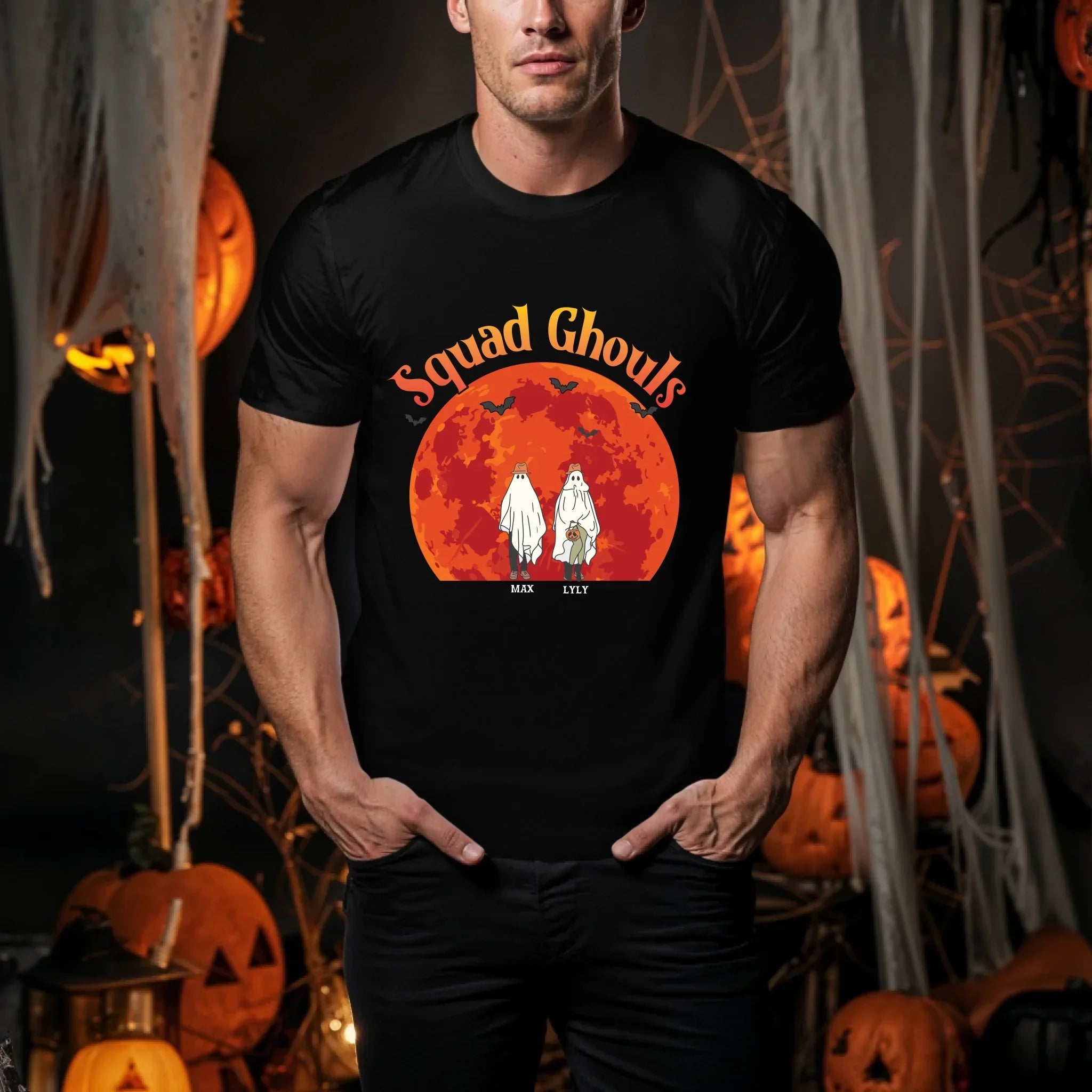 Personalized Squad Ghouls Halloween Custom Ghost - Adult & Kids T-Shirts, Sweatshirts & Hoodies apparel design preview 1