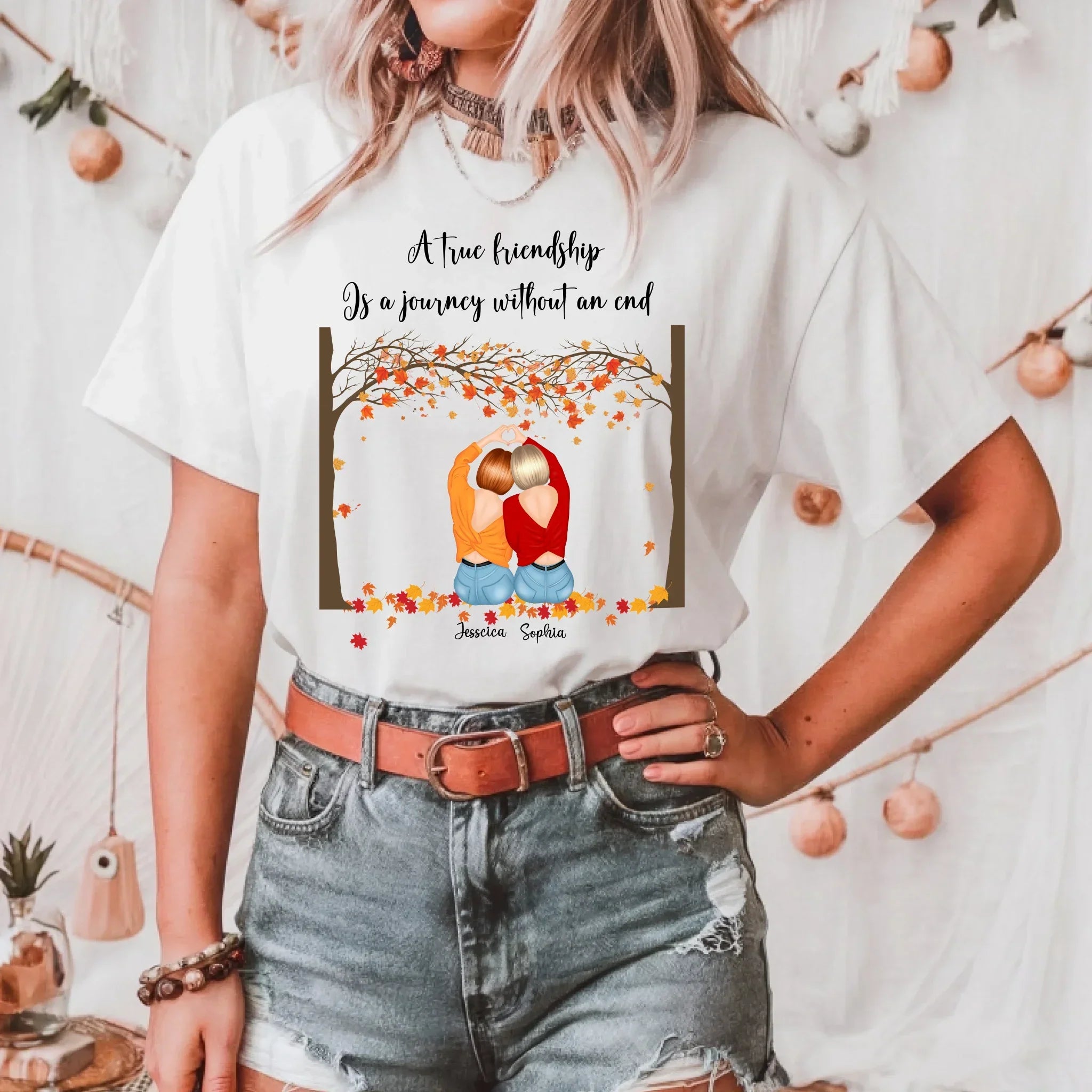 Personalized Best Friend Thanksgiving Fall Friendship - Adult & Kids T-Shirts, Sweatshirts & Hoodies apparel design preview 1