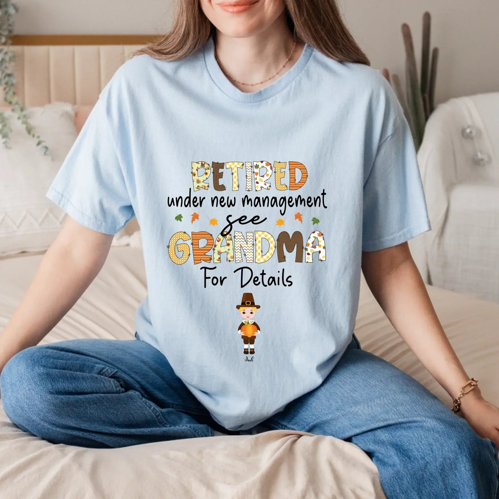 Personalized Thanksgiving Grandma Retired Under New - Adult & Kids T-Shirts, Sweatshirts & Hoodies apparel design preview 1
