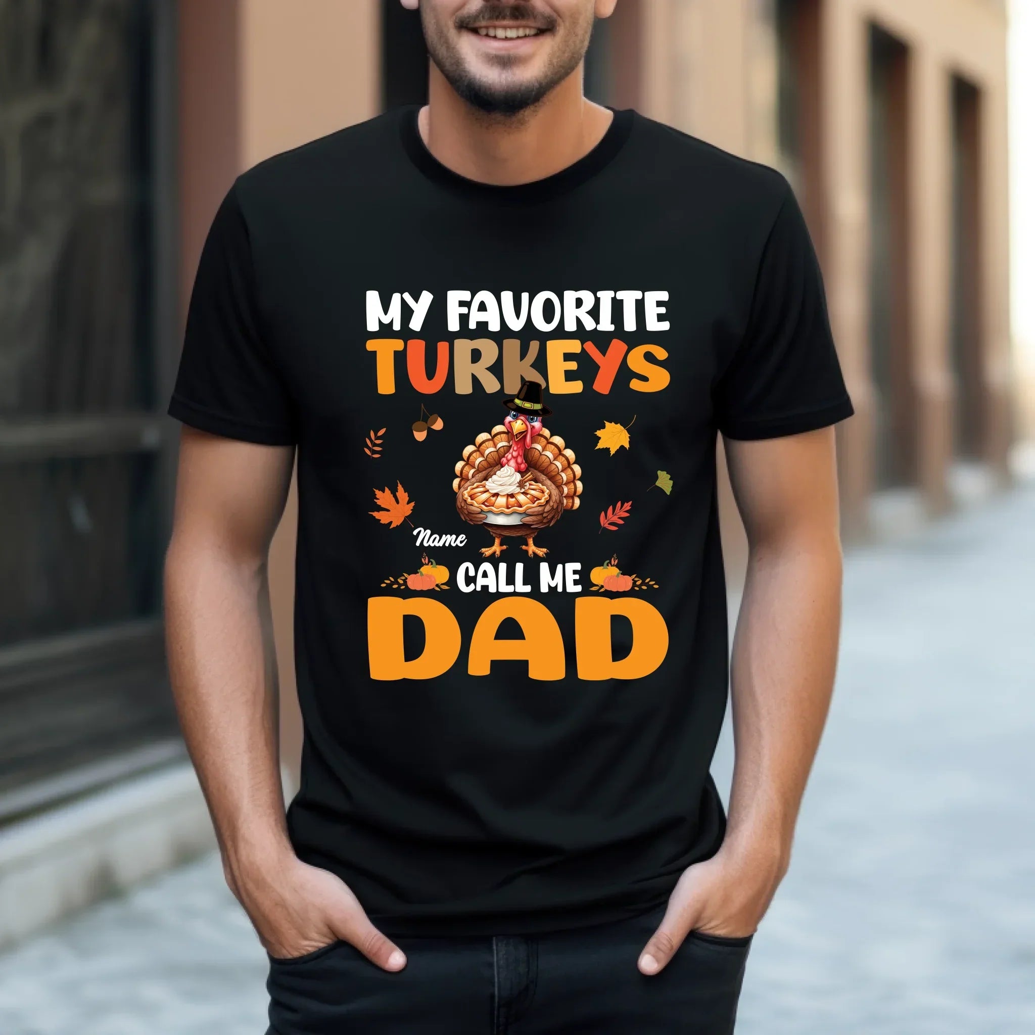Funny Thanksgiving Mom My Favorite Turkeys Call Me - Adult & Kids T-Shirts, Sweatshirts & Hoodies apparel design preview 1