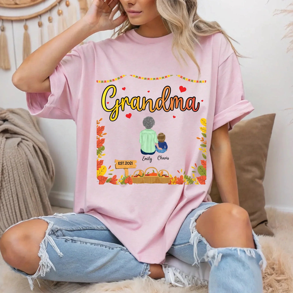 Personalized Thanksgiving Grandma Custom Grandkids - Adult & Kids T-Shirts, Sweatshirts & Hoodies apparel design preview 1