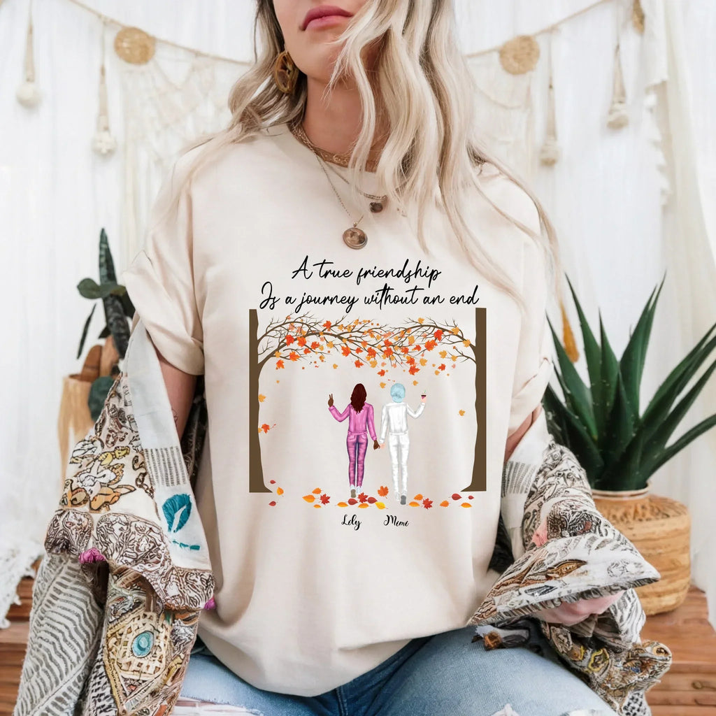 Personalized Best Friends Thanksgiving Custom Names - Adult & Kids T-Shirts, Sweatshirts & Hoodies apparel design preview 1