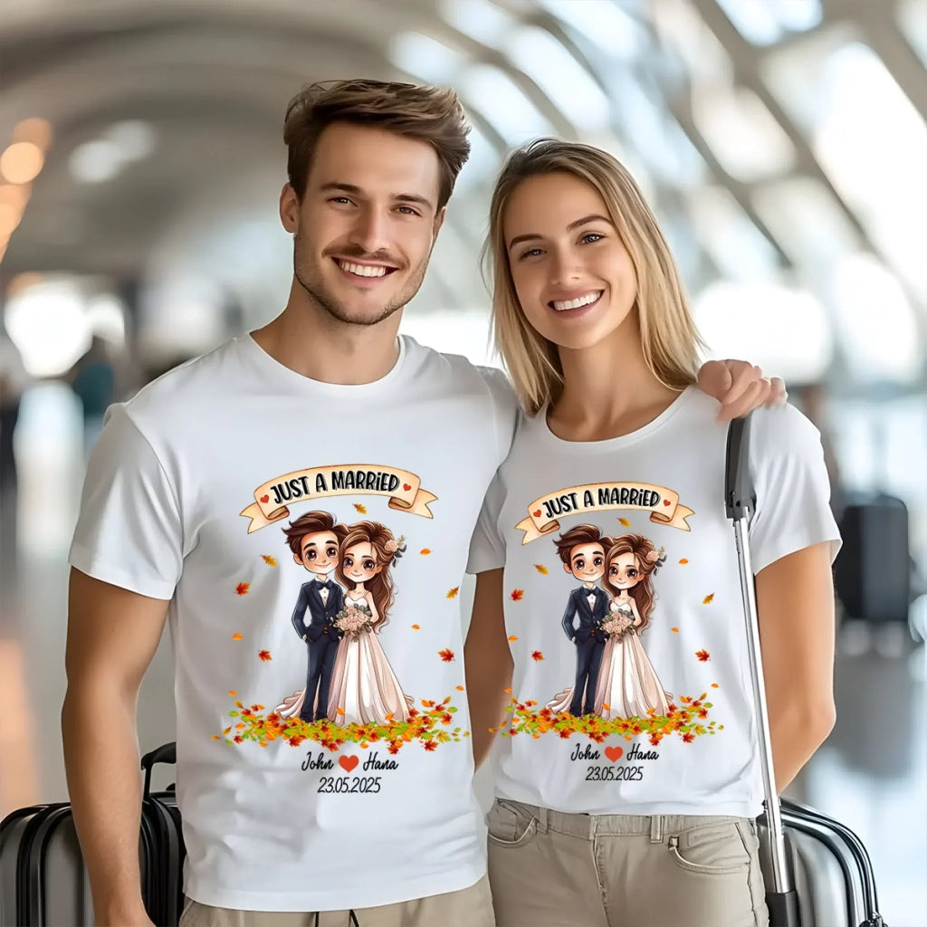 Personalized Just Married Couple Custom Names - Adult & Kids T-Shirts, Sweatshirts & Hoodies apparel design preview 1