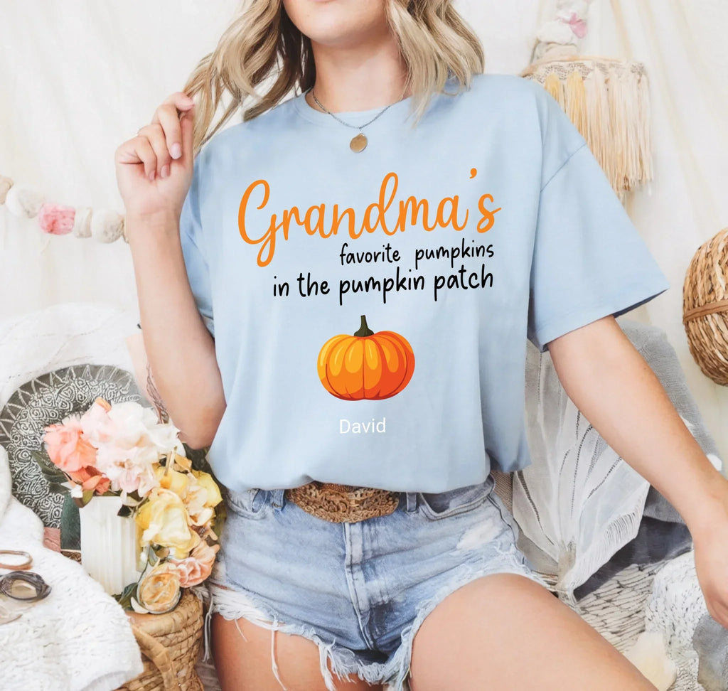 Personalized Grandma Pumpkin Custom Family Names - Adult & Kids T-Shirts, Sweatshirts & Hoodies apparel design preview 1