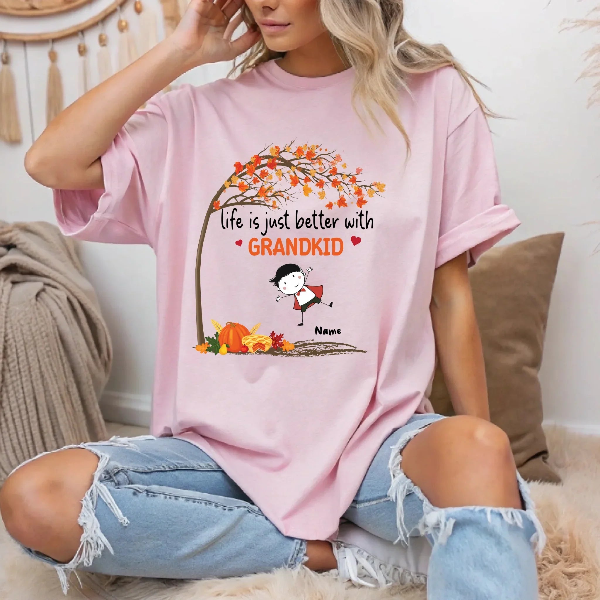Personalized Thanksgiving Grandma Life Is Better - Adult & Kids T-Shirts, Sweatshirts & Hoodies apparel design preview 1