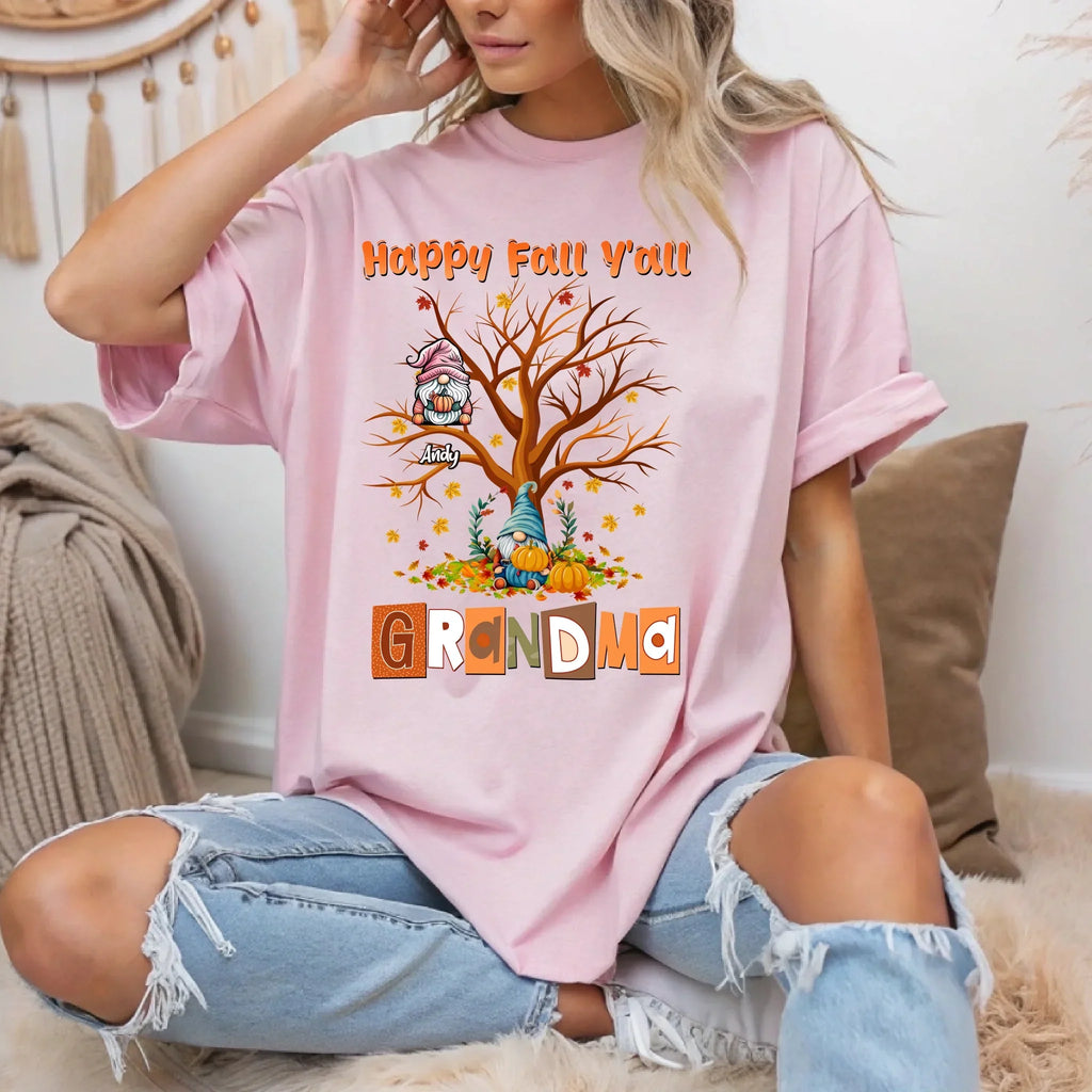 Personalized Thanksgiving Fall Family Tree Grandma - Adult & Kids T-Shirts, Sweatshirts & Hoodies apparel design preview 1