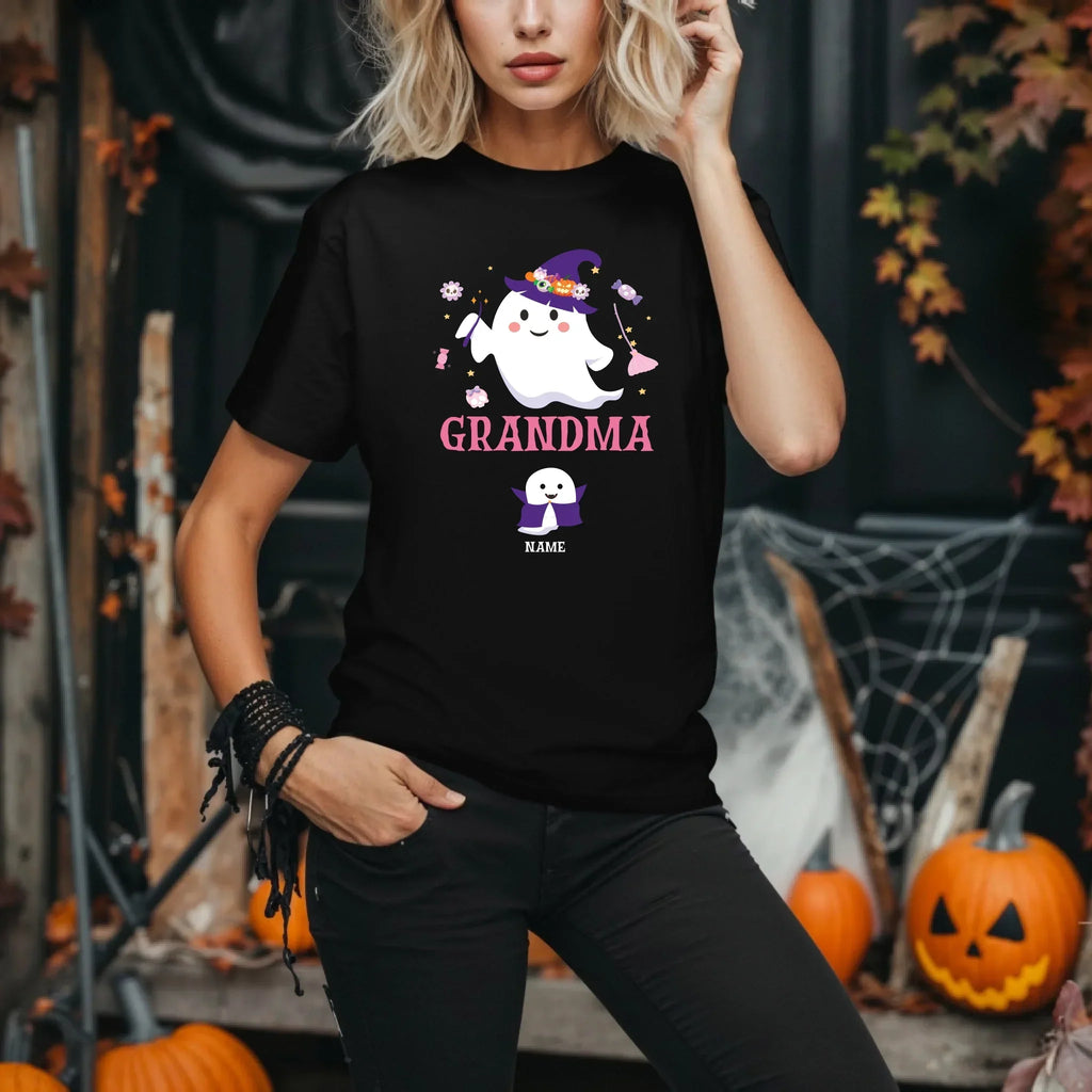 Personalized Halloween Grandma Custom Ghosts Names - Adult & Kids T-Shirts, Sweatshirts & Hoodies apparel design preview 1