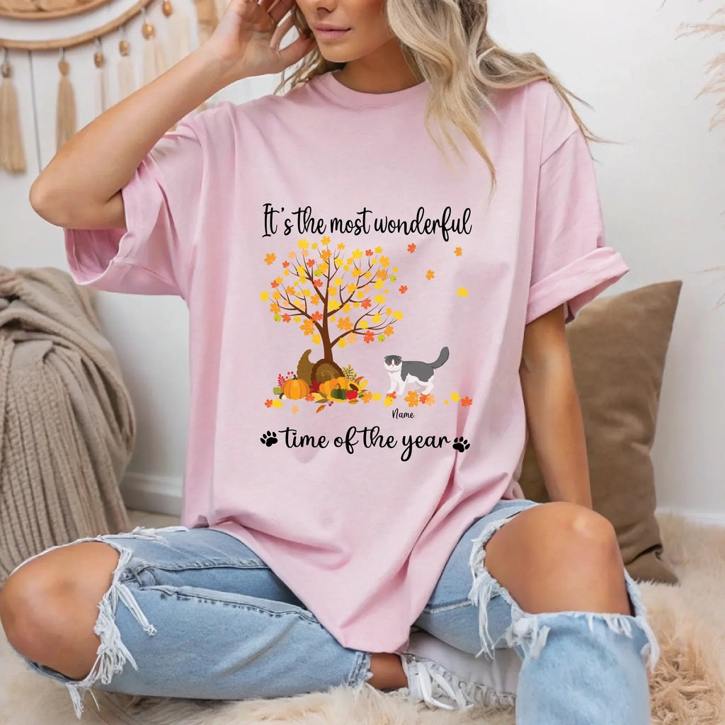 Personalized Thanksgiving Cat Most Time Year Custom - Adult & Kids T-Shirts, Sweatshirts & Hoodies apparel design preview 1