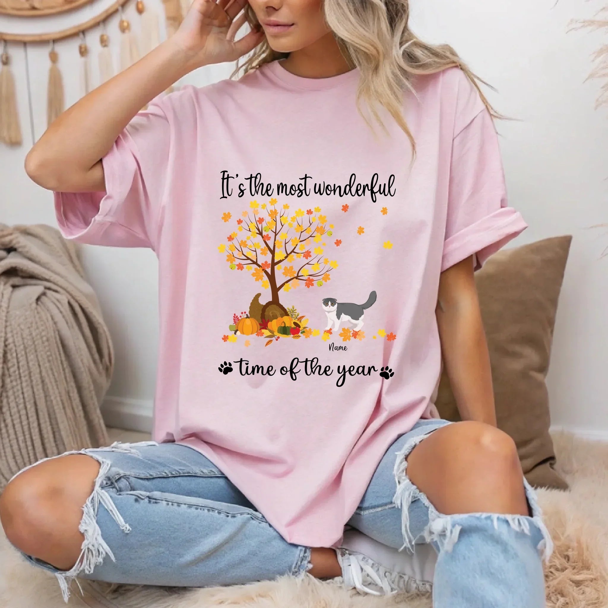 Personalized Thanksgiving Cat Most Time Year Custom - Adult & Kids T-Shirts, Sweatshirts & Hoodies apparel design preview 1