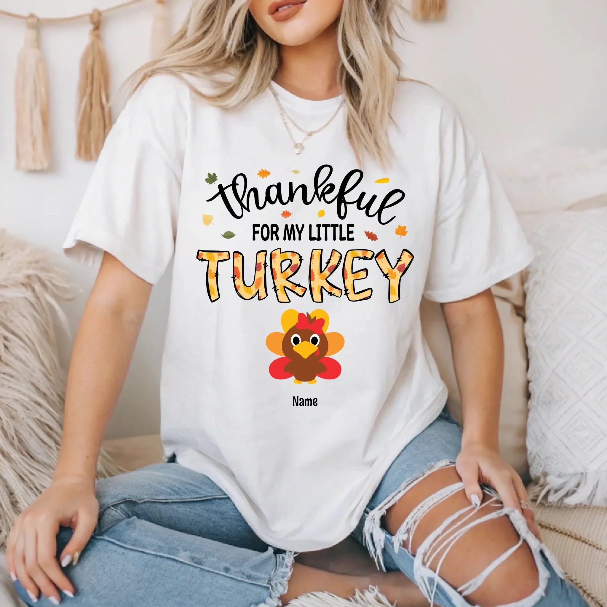 Thankful My Little Turkeys Personalized Family Names - Adult & Kids T-Shirts, Sweatshirts & Hoodies apparel design preview 1