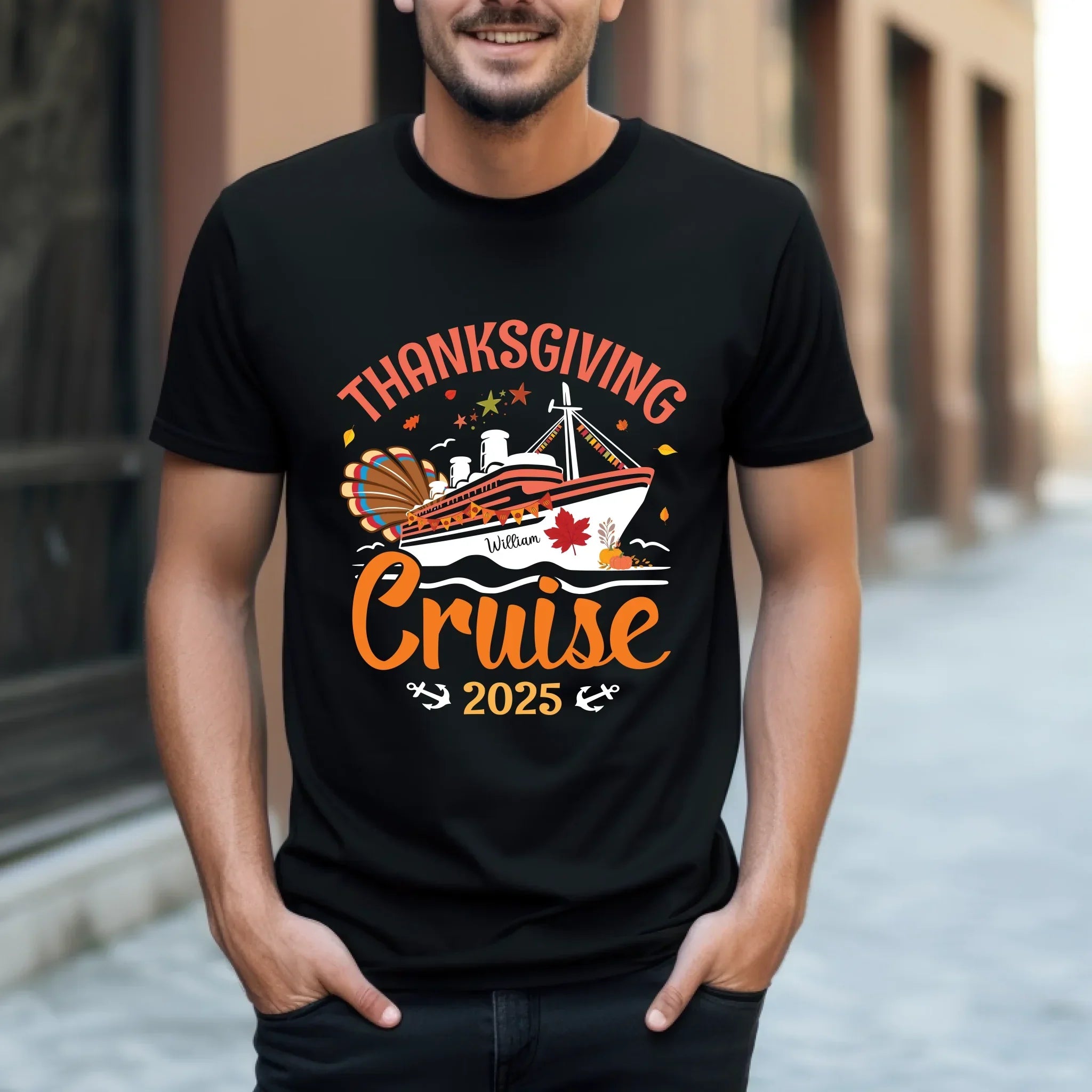 Personalized Thanksgiving Cruise 2025 Custom Name - Adult & Kids T-Shirts, Sweatshirts & Hoodies apparel design preview 1