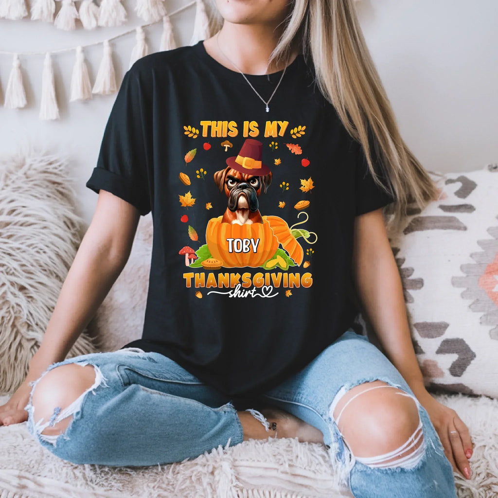 Personalized Thanksgiving Dog Custom Pet Name Lovers - Adult & Kids T-Shirts, Sweatshirts & Hoodies apparel design preview 1