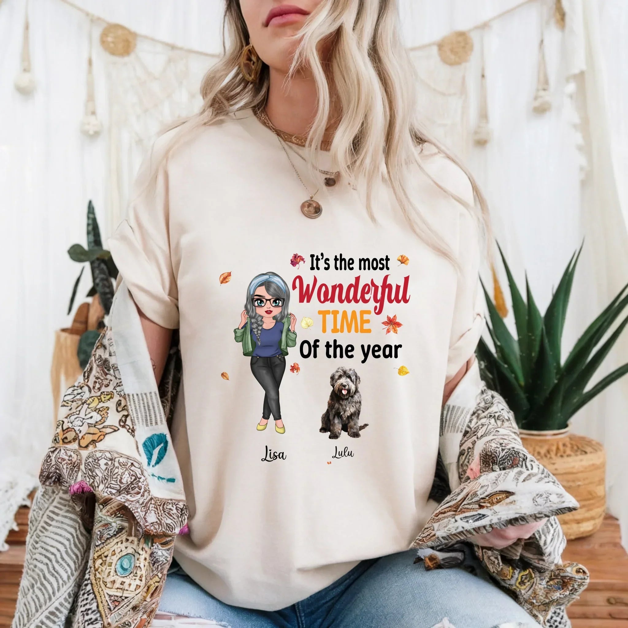 Personalized Thanksgiving Custom Pets Names Fall Dog - Adult & Kids T-Shirts, Sweatshirts & Hoodies apparel design preview 1