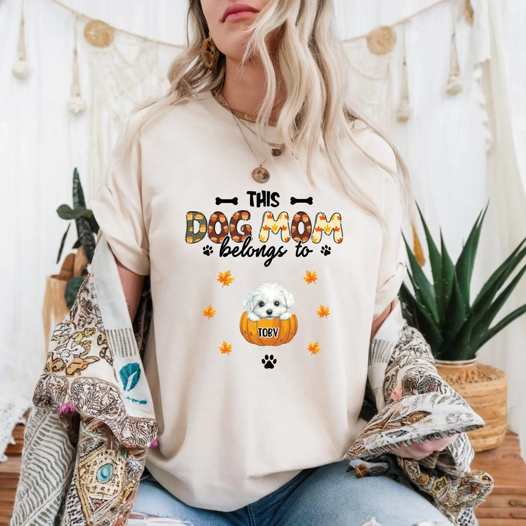 Personalized Thanksgiving Dog Mom Custom Names Fall - Adult & Kids T-Shirts, Sweatshirts & Hoodies apparel design preview 1