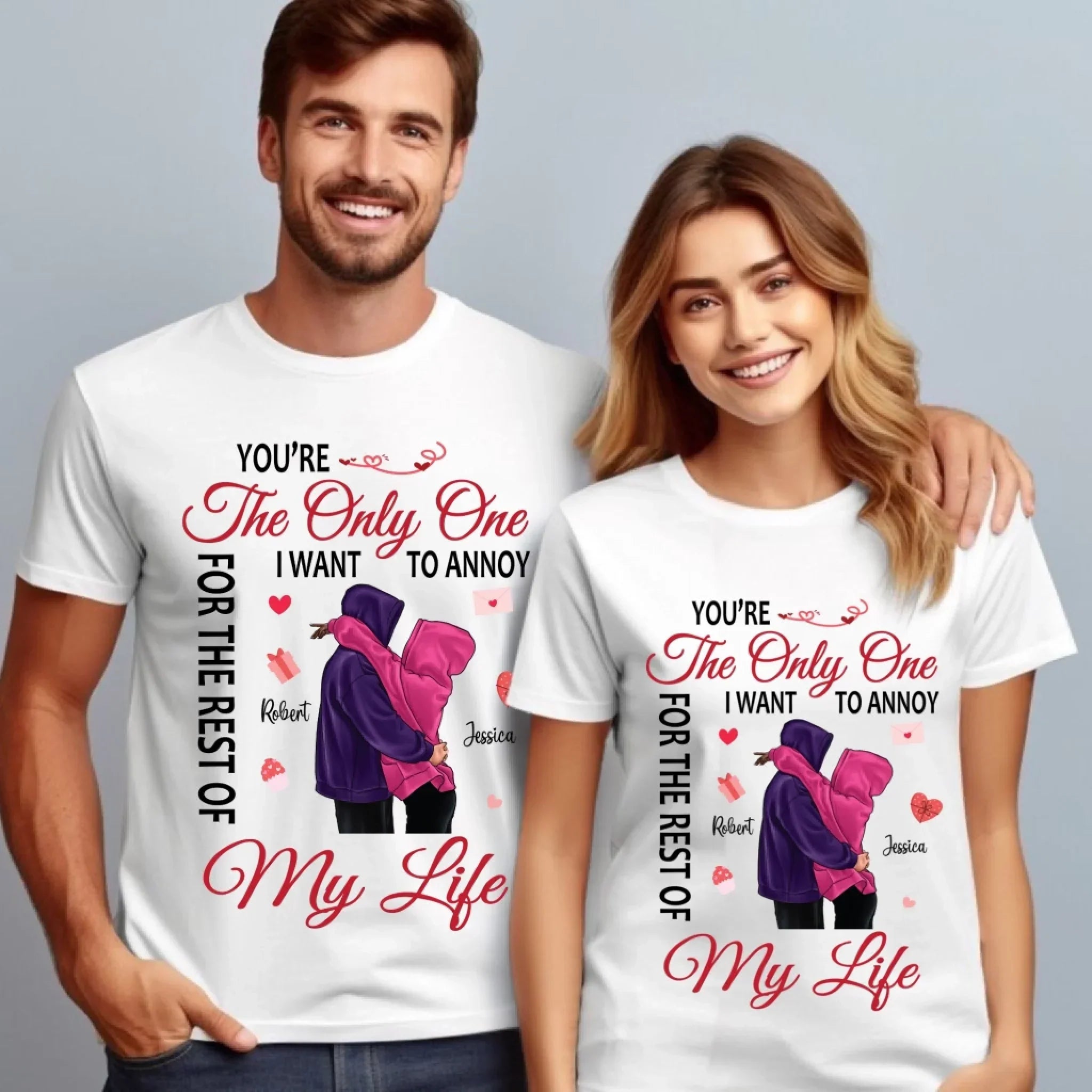 Personalized Couple Custom Names Characters Funny - Adult & Kids T-Shirts, Sweatshirts & Hoodies apparel design preview 1