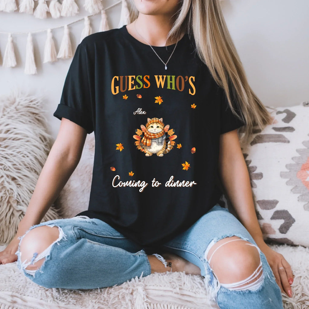 Personalized Cat "Guess Who'S Coming Dinner" Custom - Adult & Kids T-Shirts, Sweatshirts & Hoodies apparel design preview 1