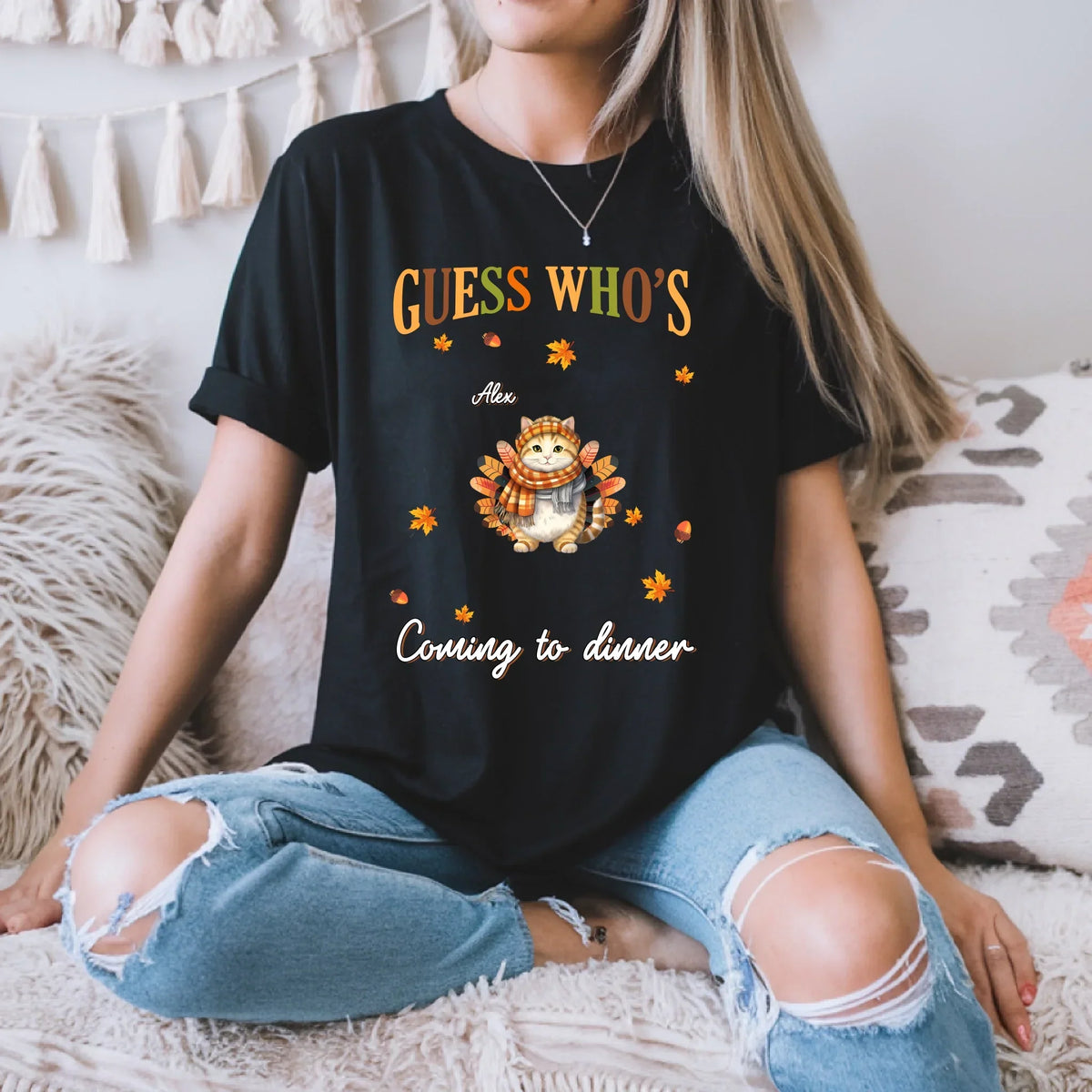Personalized Cat "Guess Who'S Coming Dinner" Custom - Adult & Kids T-Shirts, Sweatshirts & Hoodies apparel design preview 1