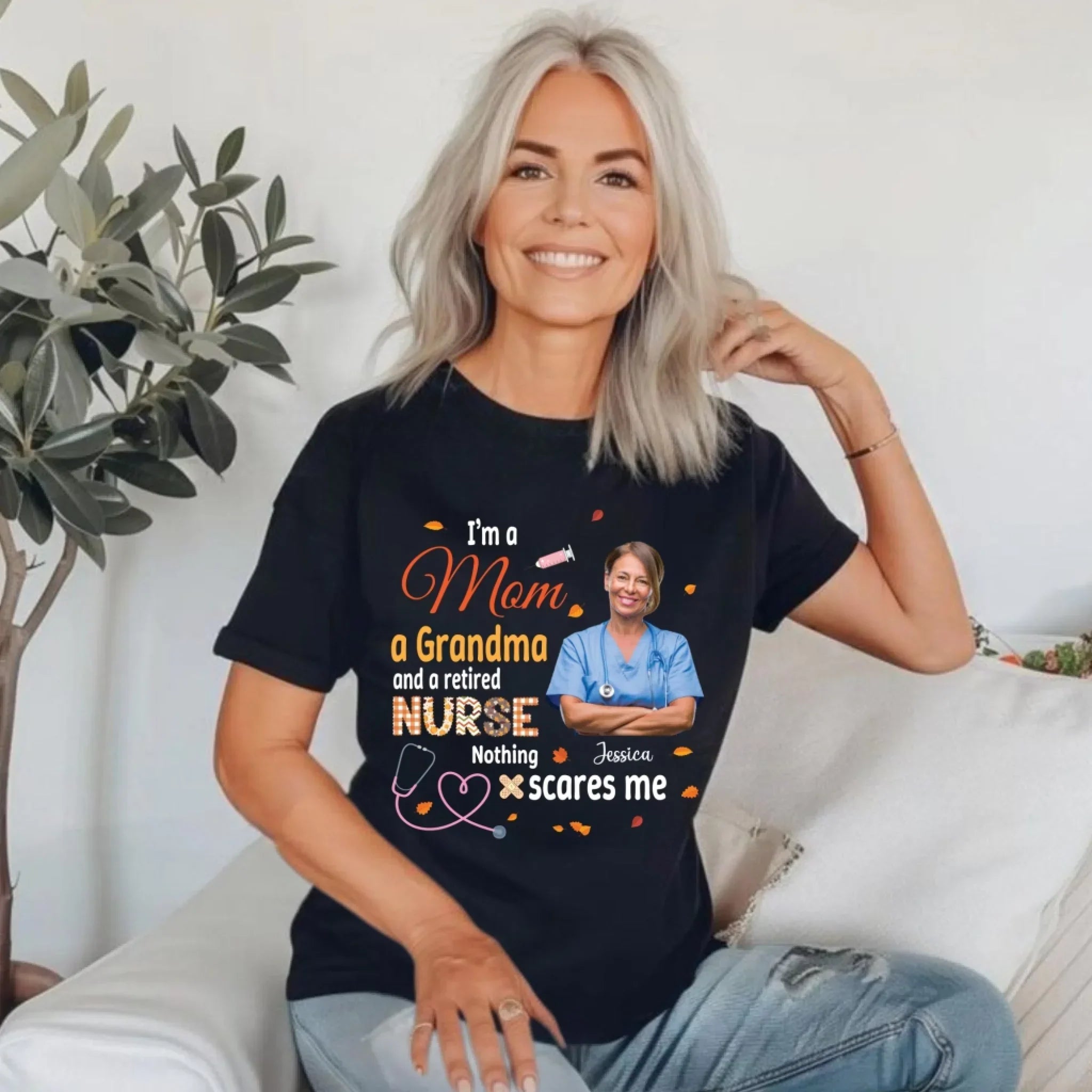 Personalized Mom Grandma Retired Nurse Custom Photo - Adult & Kids T-Shirts, Sweatshirts & Hoodies apparel design preview 1