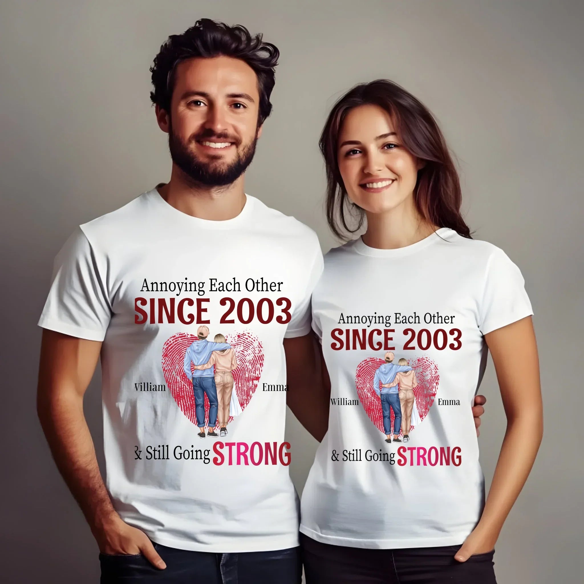 Custom Couple Annoying Each Other Since [Year] - Adult & Kids T-Shirts, Sweatshirts & Hoodies apparel design preview 1