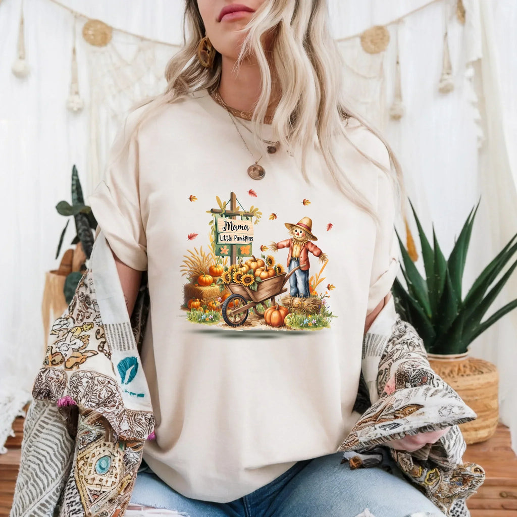 Personalized Thanksgiving Mama Her Little Pumpkins - Adult & Kids T-Shirts, Sweatshirts & Hoodies apparel design preview 1