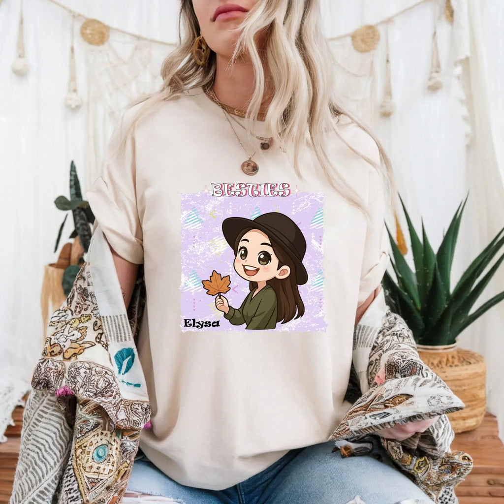 Personalized Besties Custom Cartoon Characters Names - Adult & Kids T-Shirts, Sweatshirts & Hoodies apparel design preview 1