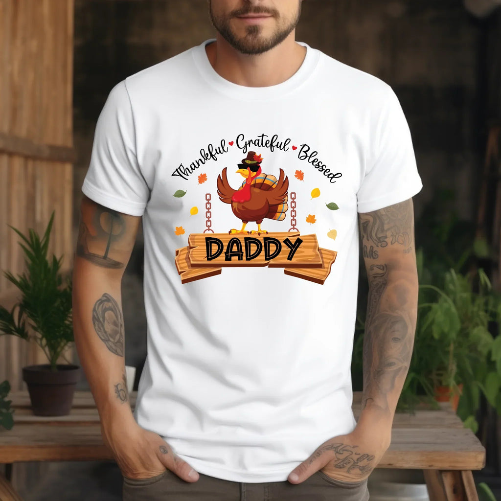 Personalized Thankful Grateful Blessed Grandma Daddy - Adult & Kids T-Shirts, Sweatshirts & Hoodies apparel design preview 1