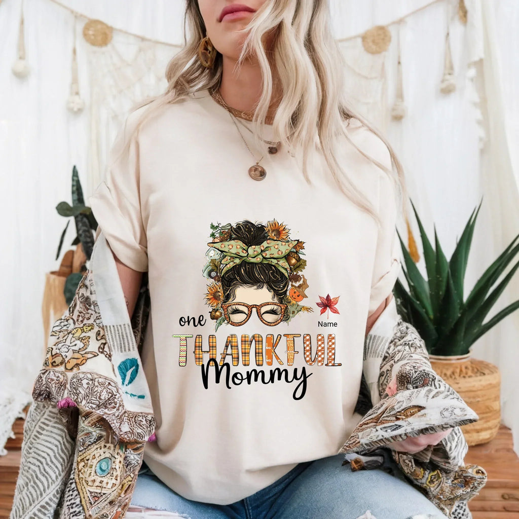 Personalized One Thankful Nana Mommy Custom Names - Adult & Kids T-Shirts, Sweatshirts & Hoodies apparel design preview 1