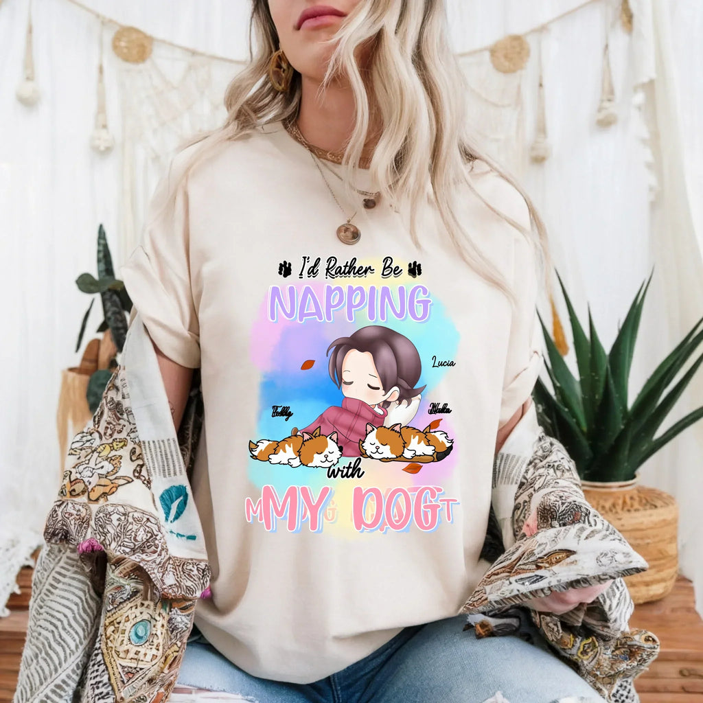 Personalized Napping My Dog Custom Pet Breed Name - Adult & Kids T-Shirts, Sweatshirts & Hoodies apparel design preview 1